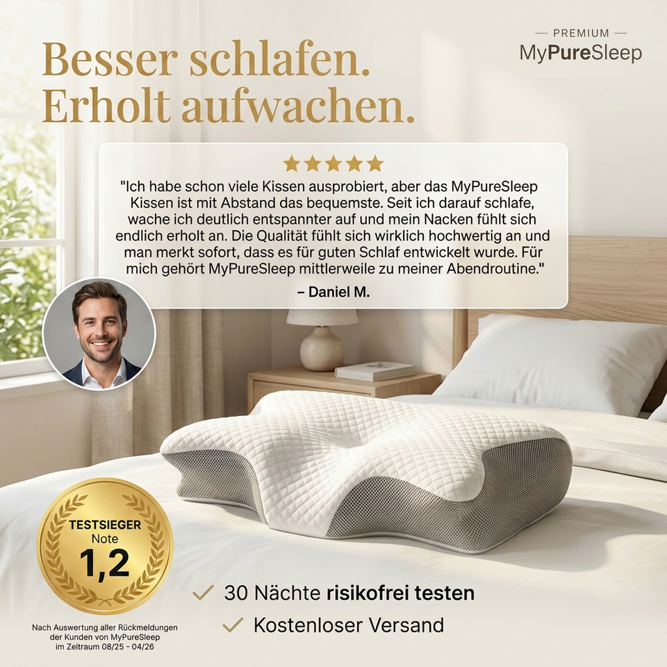 MyPureSleep I Ergonomisches Premium-Kopfkissen