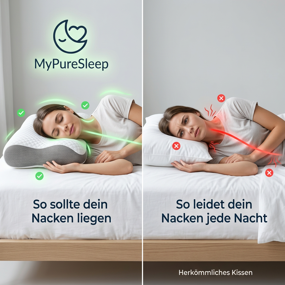 MyPureSleep I Ergonomisches Premium-Kopfkissen
